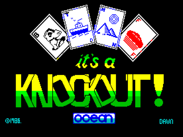 Knock Out title screen for ZX Spectrum